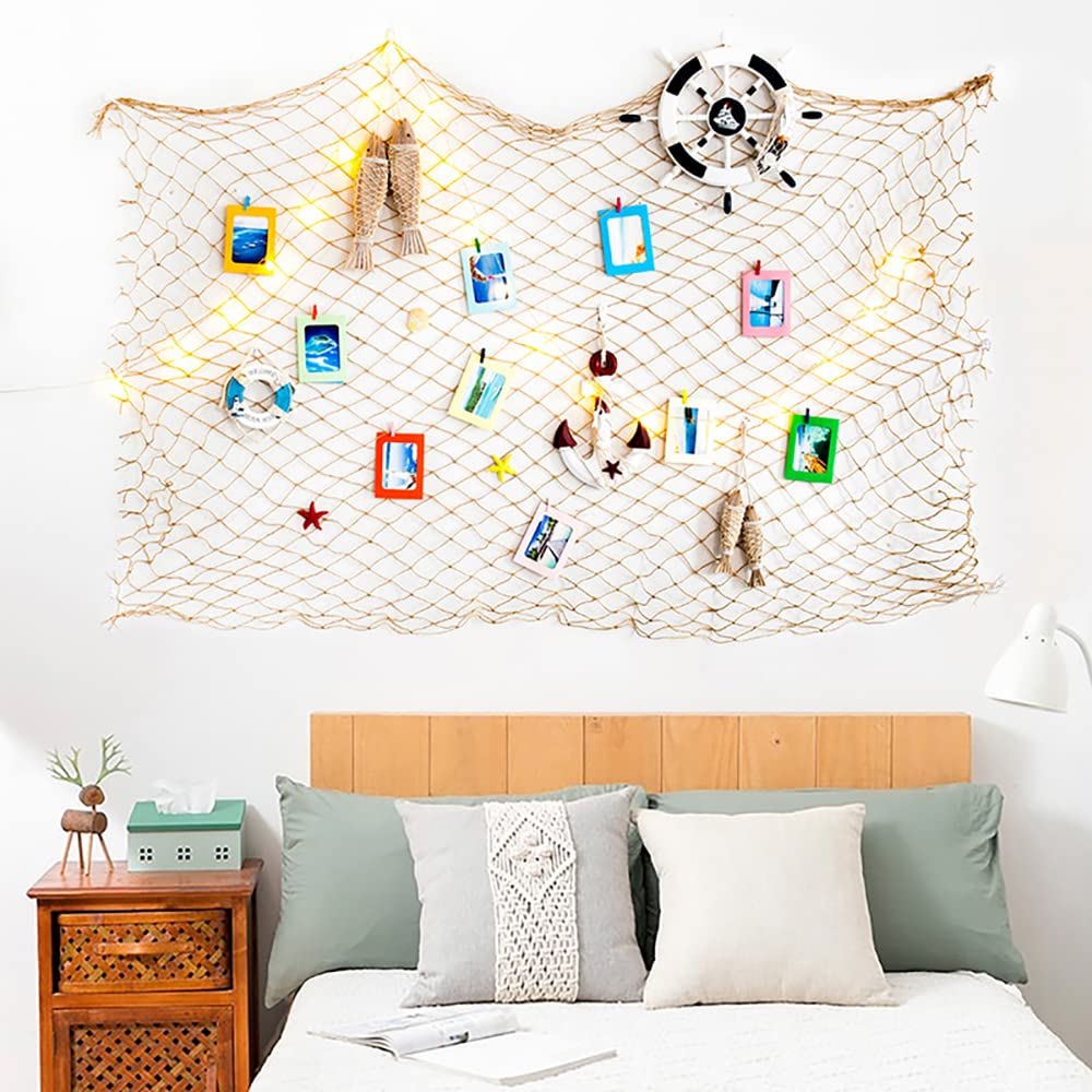 Rete Da Pesca Decorativa In Cotone Naturale - 200x99 Cm - Per Matrimoni, Feste In Spiaggia E Compleanni A Tema Mare