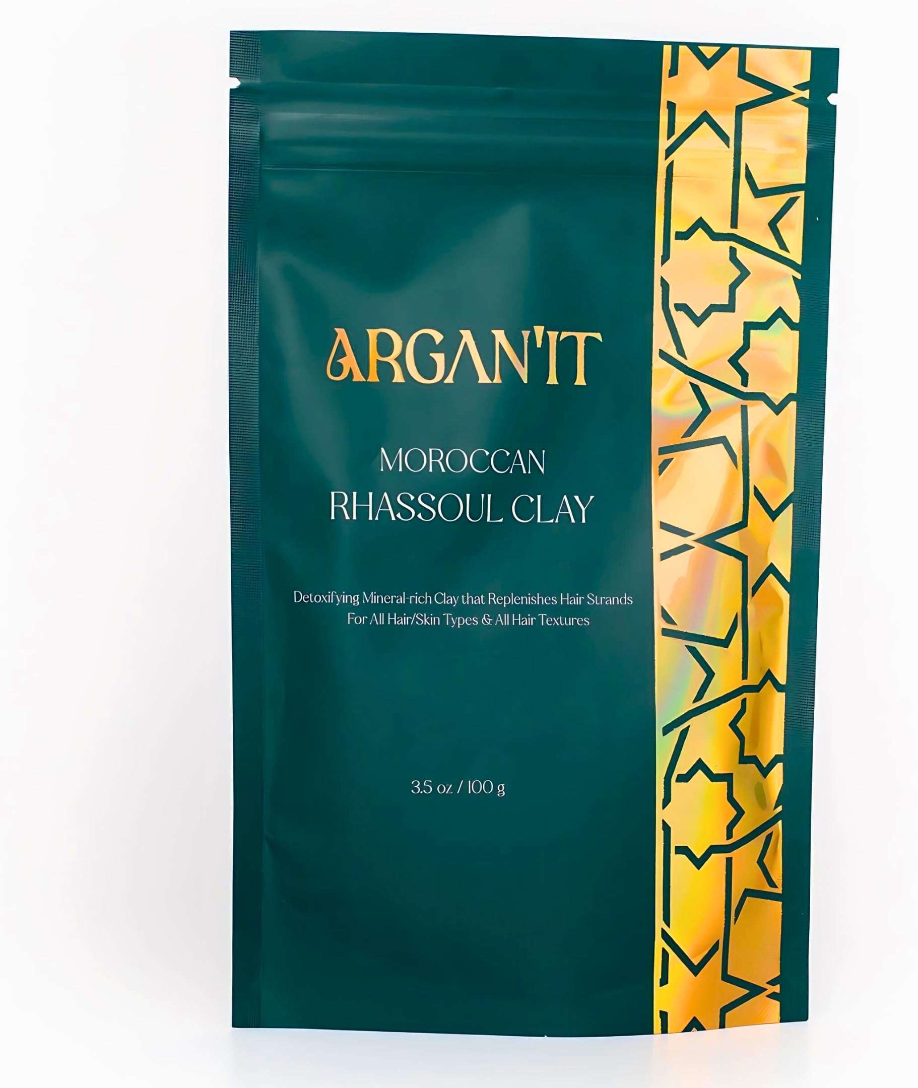 Argan' It Moroccan Organic Red Rhassoul Clay - Skin care mask for deep cleansing, nourishing, detoxifying Skin & Hair Cleanser from Red Lava organically mined