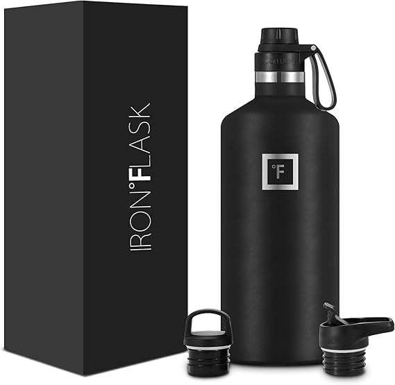IRON °FLASK Sports Water Bottle 3 Lids (Narrow Spout Lid