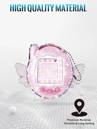 Hard PC Protective Case for Tamagotchi Connection V3, Shockproof Hard Shell Cover, Anti-Scratch Drop Protection Bumper Case for Tamagotchi Connection V3 Virtual Pet, Glitter Clear-Angel