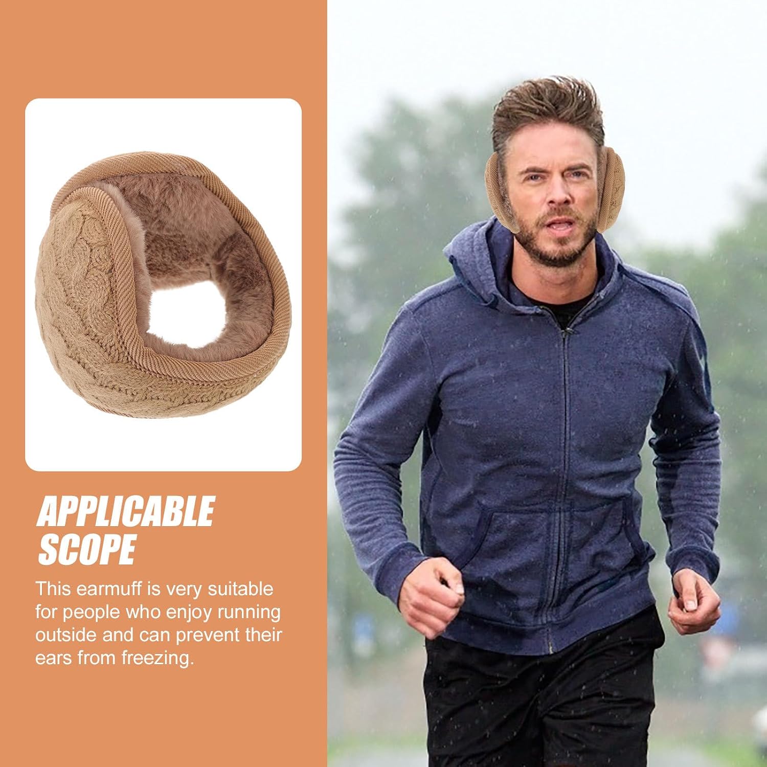 Foldable Winter Ear Muffs 2pcs Adult Ear Covers for Cold Weather Knit Behind-the-ear Earmuffs for Outdoor Use for Men and Women