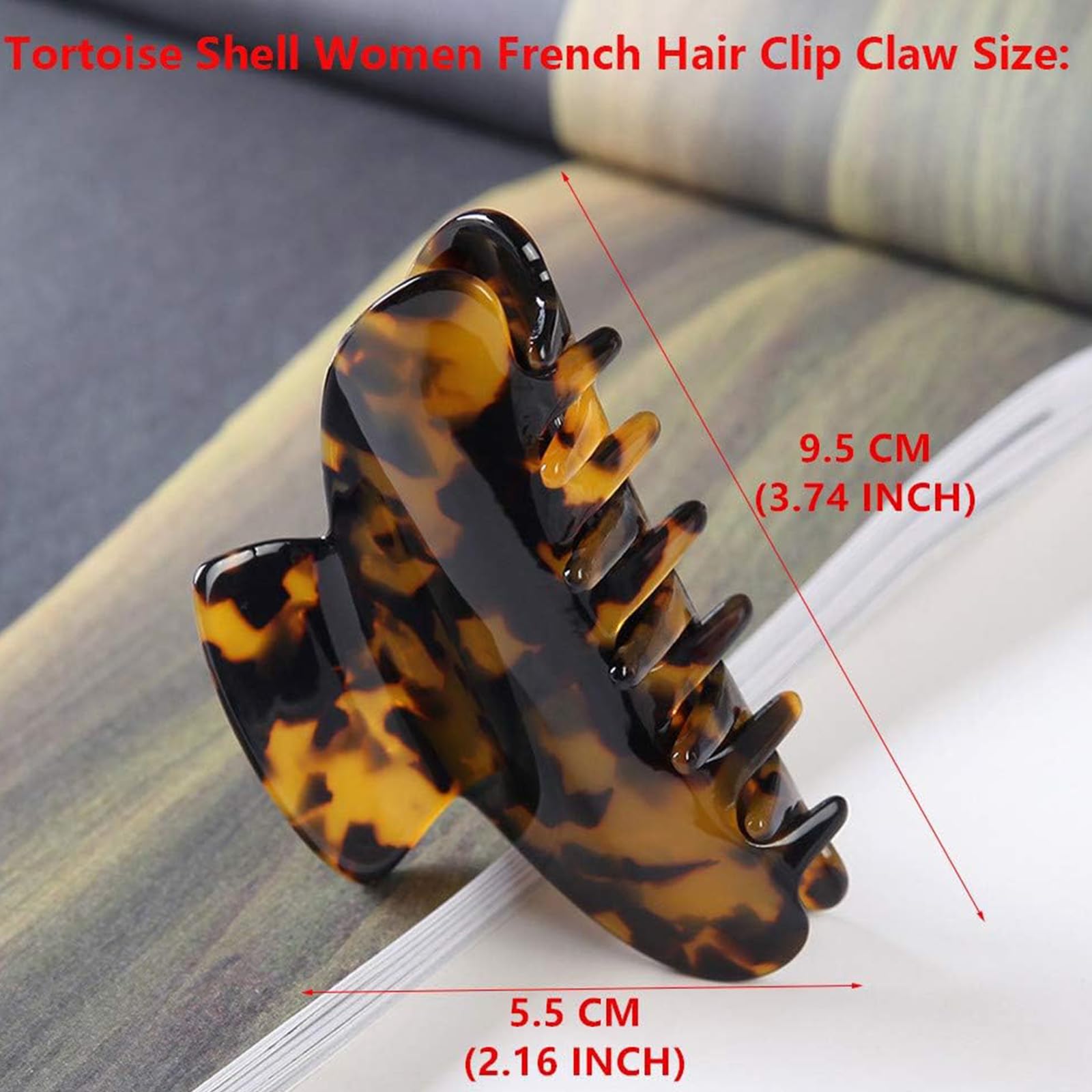 Big Hair Claw Clips Tortoise Shell Large Hair Claw Clips For Thick Hair,3.5 Inch Strong Hold Hairs Jaw Clips Clamps For Women,2 Color Available(2 Pack) - Image 4