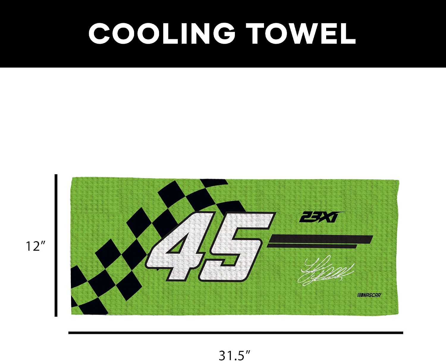 Northwest NASCAR Tyler Reddick Fast Track Cooling Towel, Quick Dry Lightweight Breathable Workout Fitness Gym Outdoor Sports Accessory, 12 x 31.5 Inch