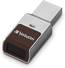 Verbatim 64GB Fingerprint Secure USB 3.0 Flash Drive with AES 256 Hardware Encryption – Silver