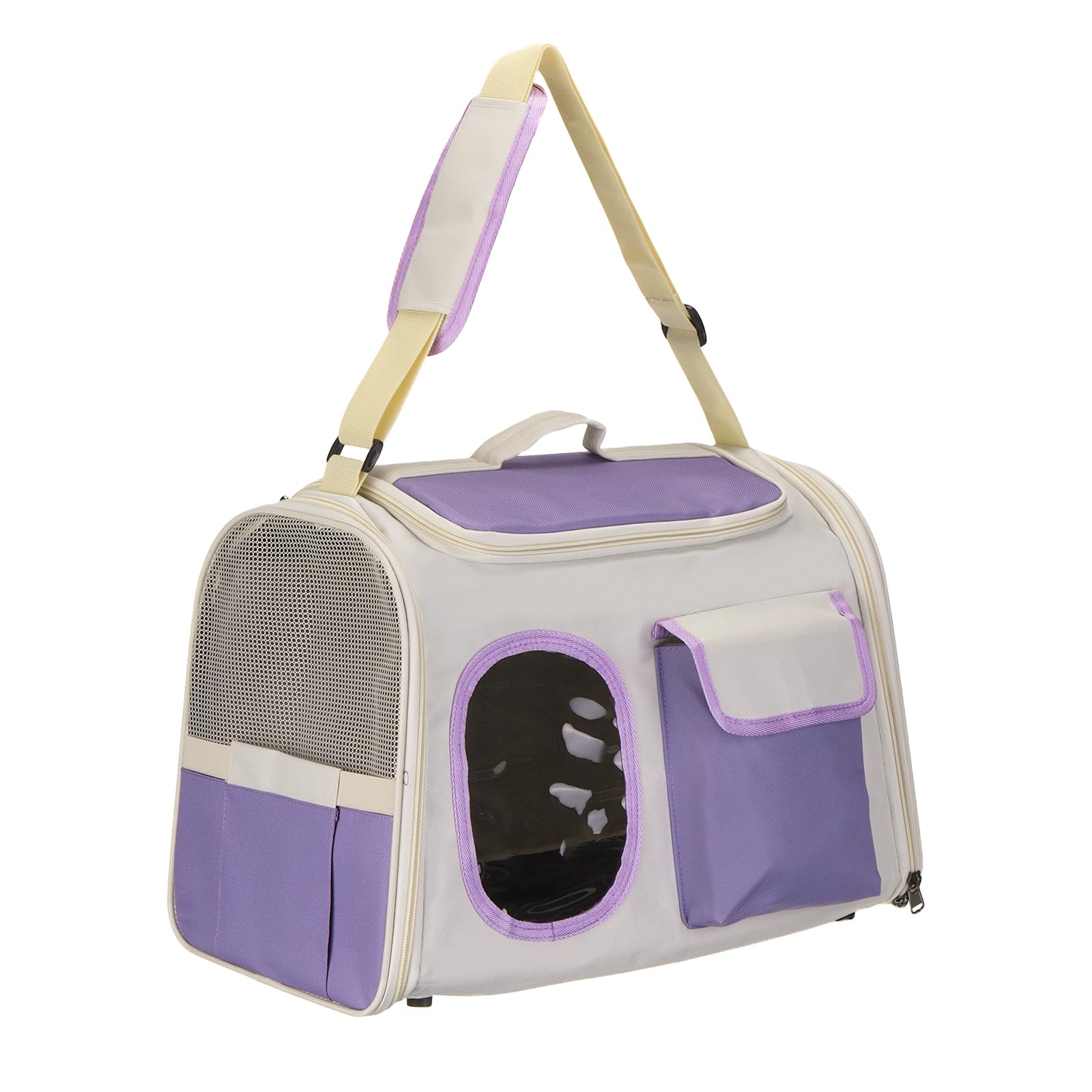 sourcing map Cat Carrier for Pet, Adjustable Shoulder Strap, Breathable Dog Carrier Cat Carrying Case Pet Travel Bag (Purple), Intended for Hiking/Camping/Traveling