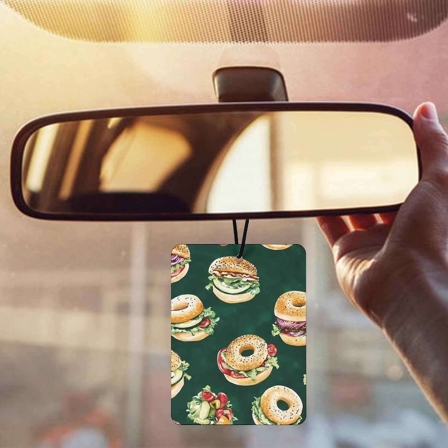 Bagel Sandwiches Car Air Freshener Hanging Car Scent Cards Decor Interior Accessories