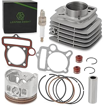 LEAPING KNIGHT YX140 56mm Cylinder Kit with Piston Ring Gasket Spark Plug,Top End Rebuild Kit for 140cc 150cc 1P56YMJ 1P56FMJ 1P56FMJ-5 W150-5 Engine Dirt Pit Bike ATV,High Performance Engine Kits