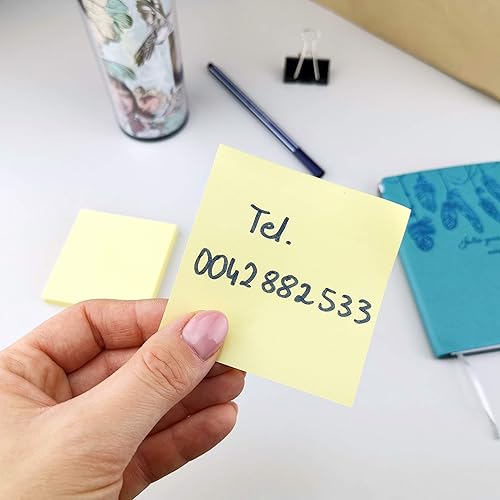 Miniatura 5 de D.RECT Sticky Notes - Notas autoadhesivas (2.992 x 2.992 in, color amarillo)