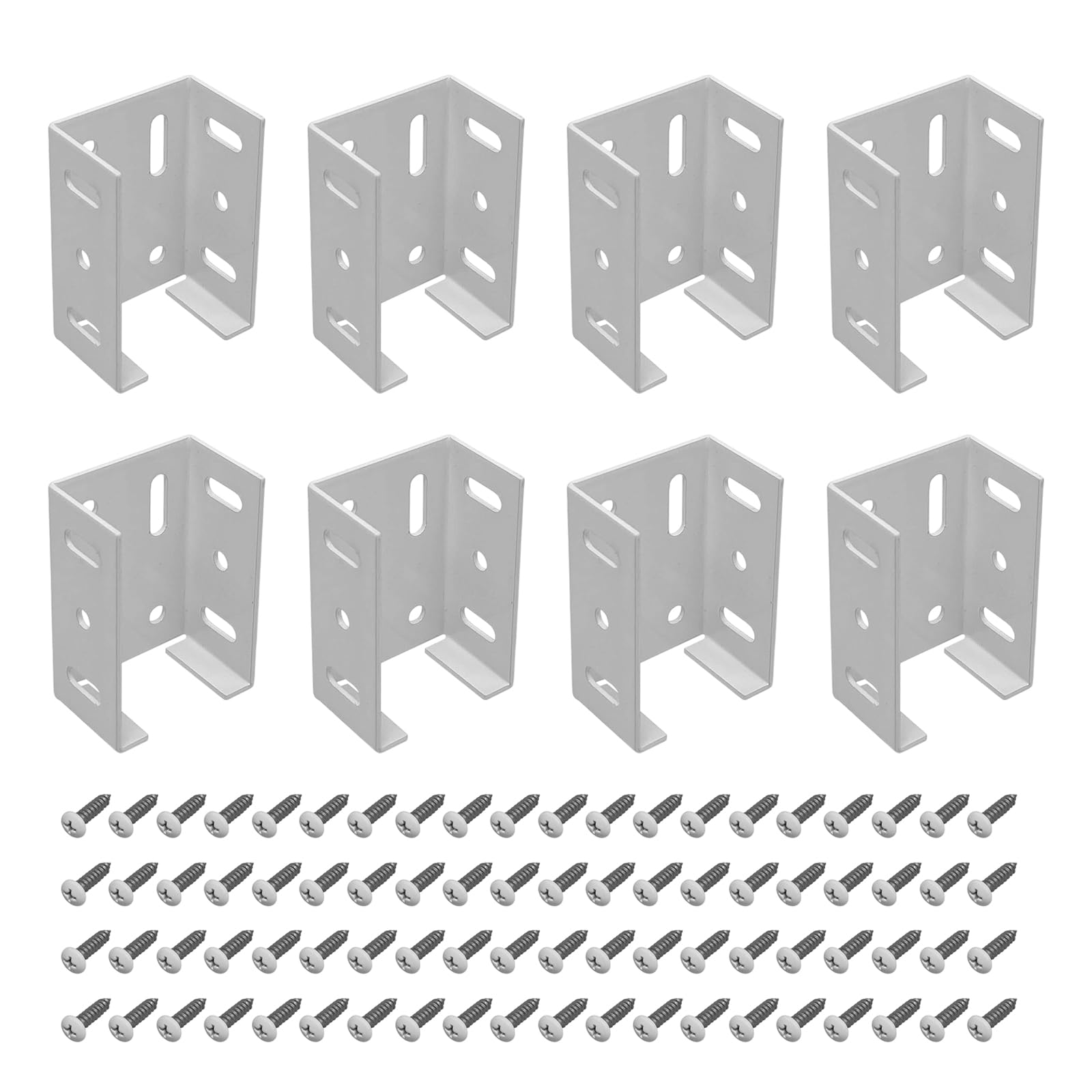Alksubbm Multicolor 8Pcs Exterior Aluminum Fence Brackets Post Connectors Deck Wood Rails Bracket Light Weight Post Connectors Easy To Use Anti Deformation Deck Wood Rails Bracket