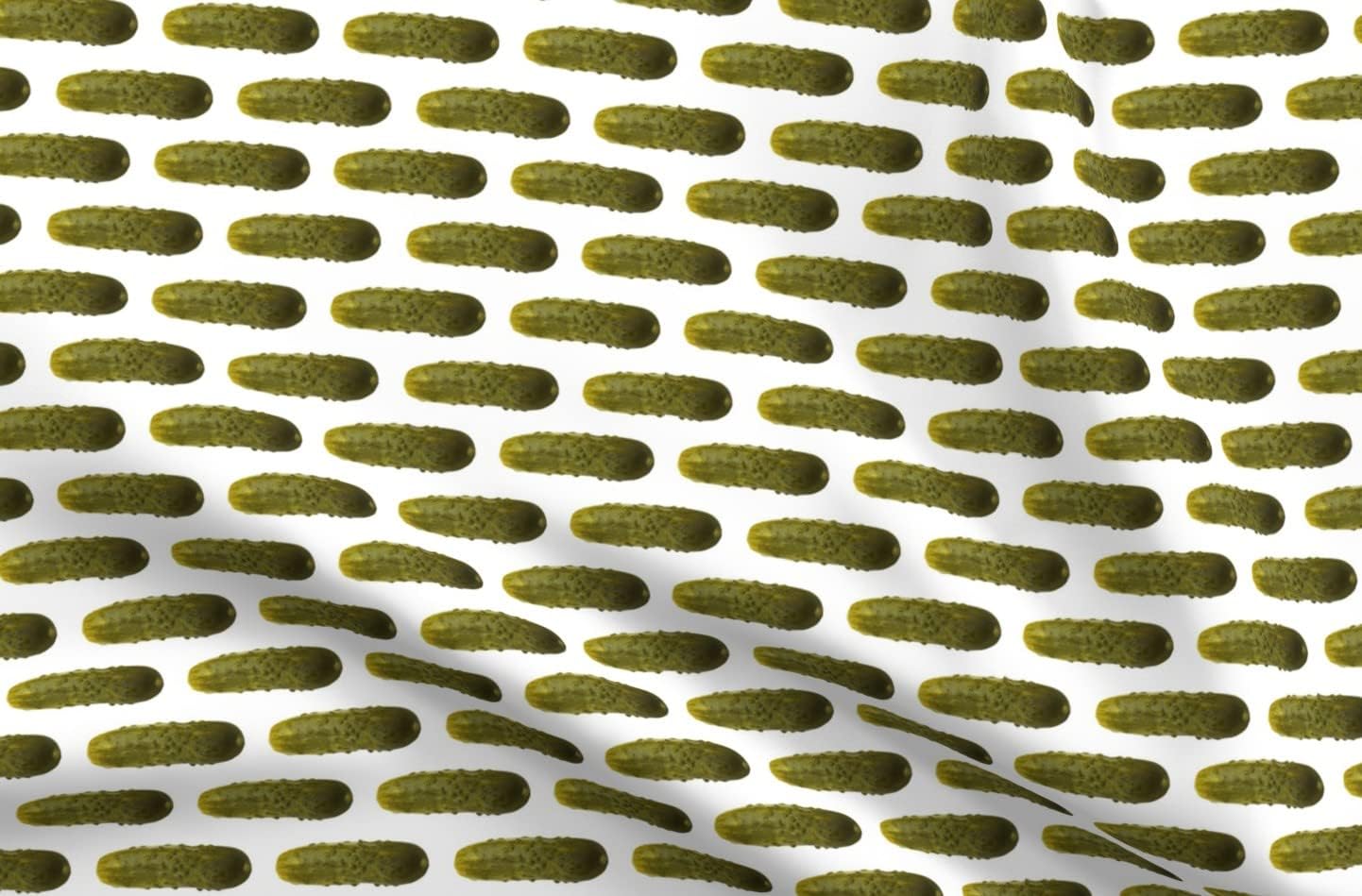 Spoonflower Fabric - Pickles Pickle Food Nature Whimsical Printed on Upholstery Velvet Fabric Fat Quarter - Upholstery Home Decor Bottomweight Apparel