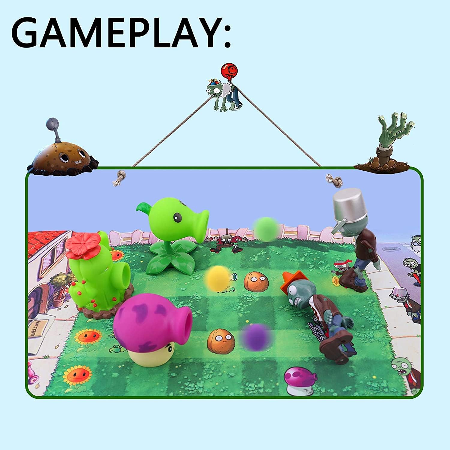 Maikerry 5 PCS PVZ 2 Series Toys Doll Characters Soft Vinyl Hard Plastic can Launch Figures,Great Gifts for Kids and Fans,Birthday and Christmas Party