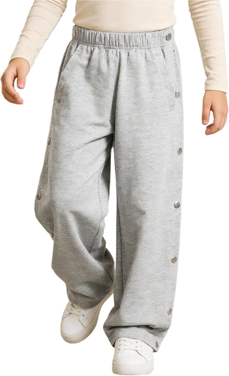 Unisex Kids Boys Girls Post Surgery Pants Full Open Side Tear Away Sweatpants Breakaway Adaptive Trousers