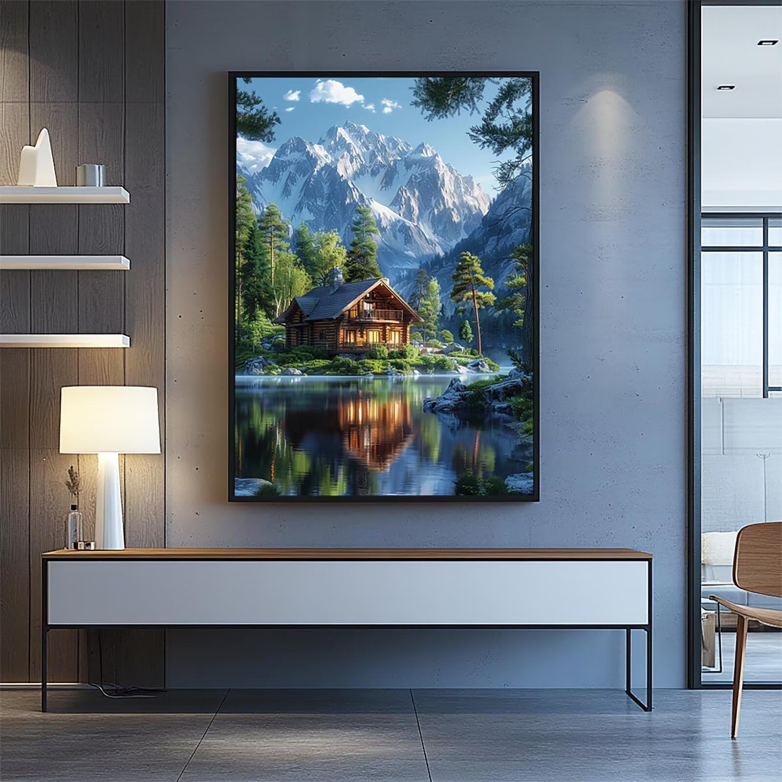 Numery malarskie dla dorosłych drzewo zestaw do aktywności ręcznej dla dorosłych z farbą akrylową pędzlem i płótnem 70 x 95 cm roślina kolorowanka według numerów do dekoracji ścian obraz prezent