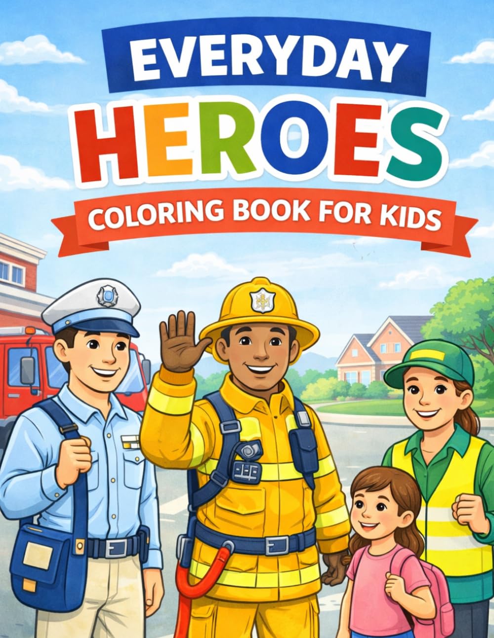Everyday Heroes Coloring Book for Kids: Firefighters, Mail Carriers, Garbage Collectors, Crossing Guards & More Community Helpers to Color and Celebrate
