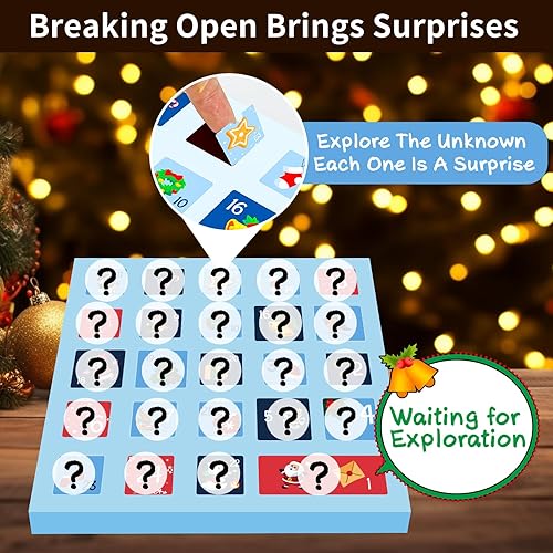 Miniatura 3 de Calendario de Adviento 2025, calendario de cuenta regresiva de Navidad de 24 días con pulsera, collar, anillo y bonito dije único de dibujos