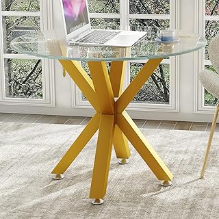Table Base 28 Inch,Heavy Duty Metal Dining Table Pedestal Base for Glass, Marble, and Wood Tops, Furniture Legs for Home,Kitchen,Office (Gold)
