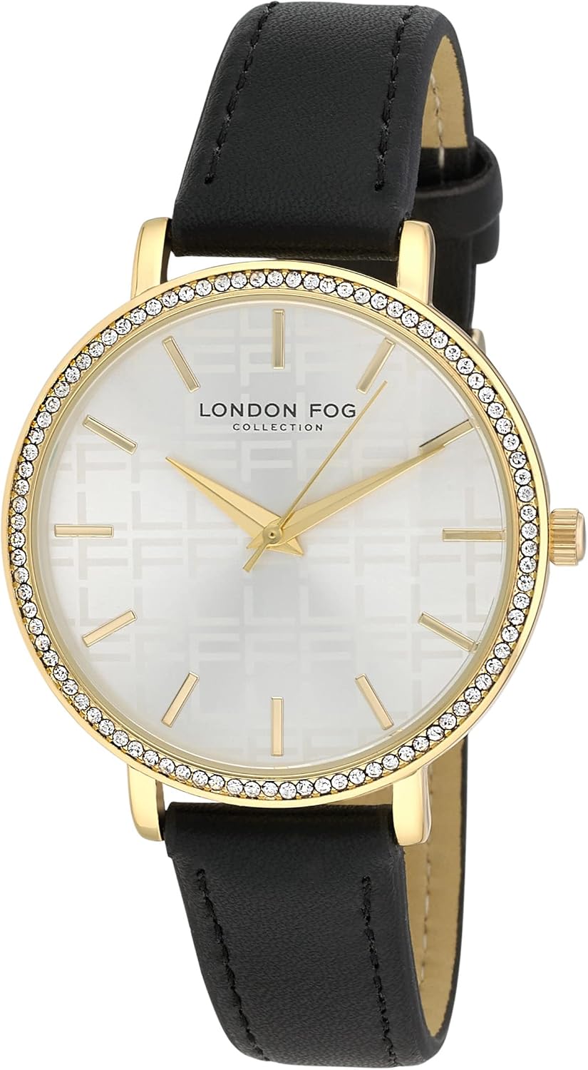 London Fog Women's Round Face 33mm Piccadilly Pink Strap Watch (LF001)