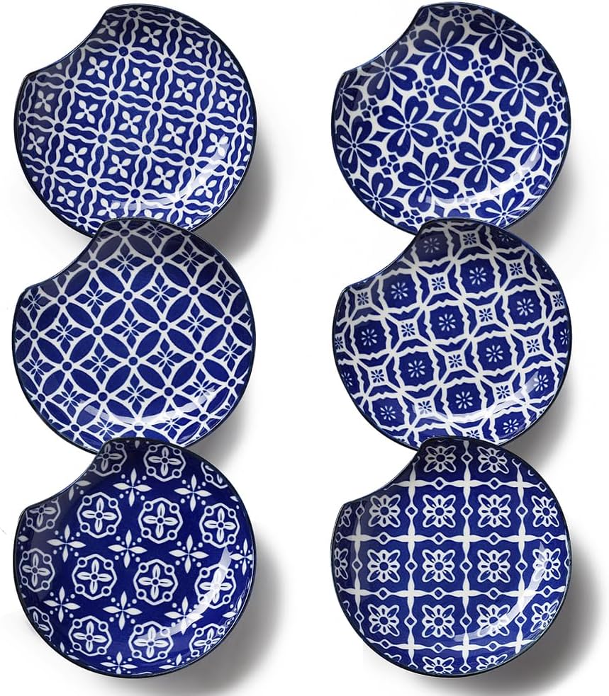 Soporte de cuchara de cerámica, soporte para encimera de cocina, soporte para utensilios para estufa, cucharón, espátula, juego de 6, apto para