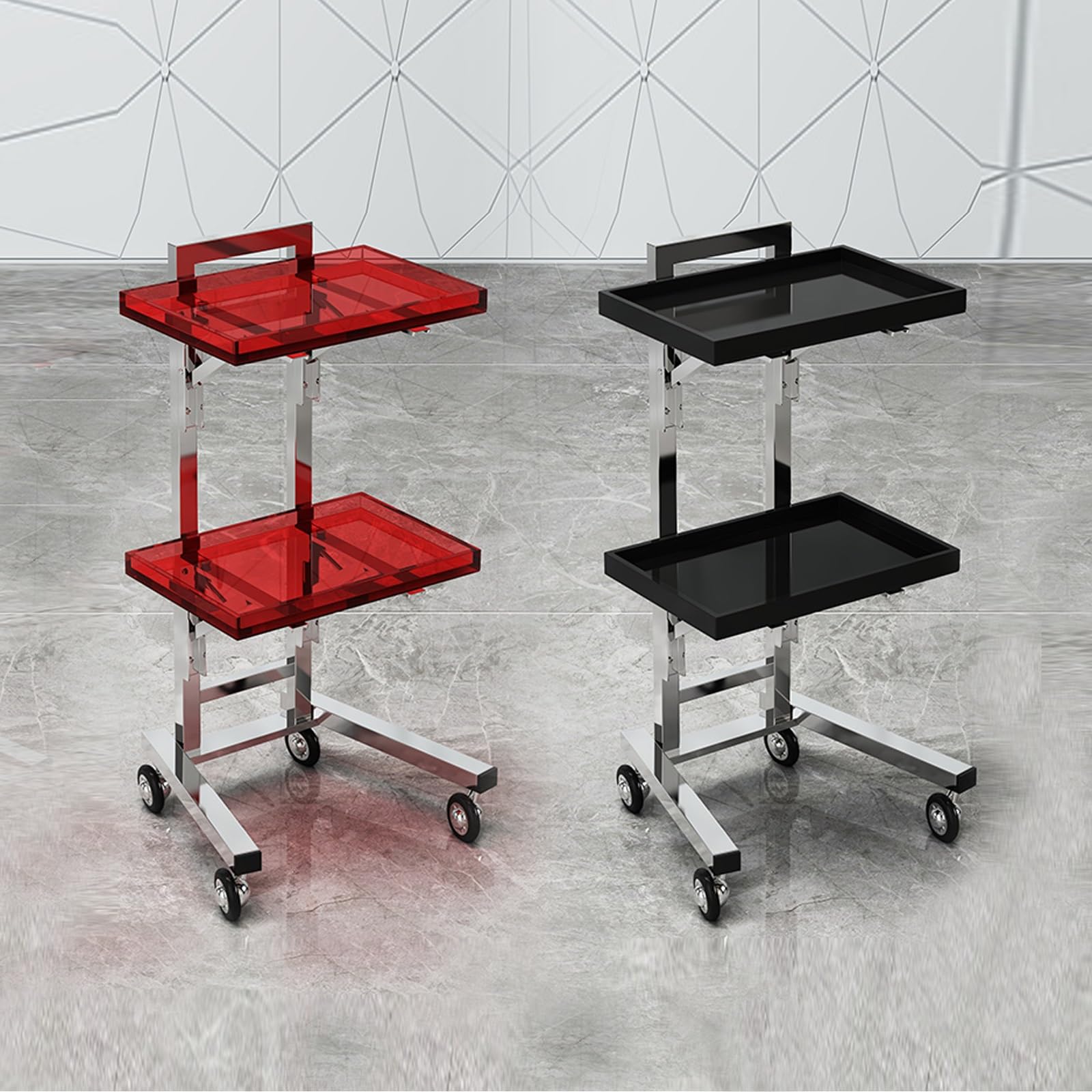 Carrito Cocina Herramientas con Ruedas, Carrito Auxiliar con Ruedas, Camarera con Ruedas con Ruedas de Metal, para salón de Belleza, Peluquería, Tatuaje(Brown)