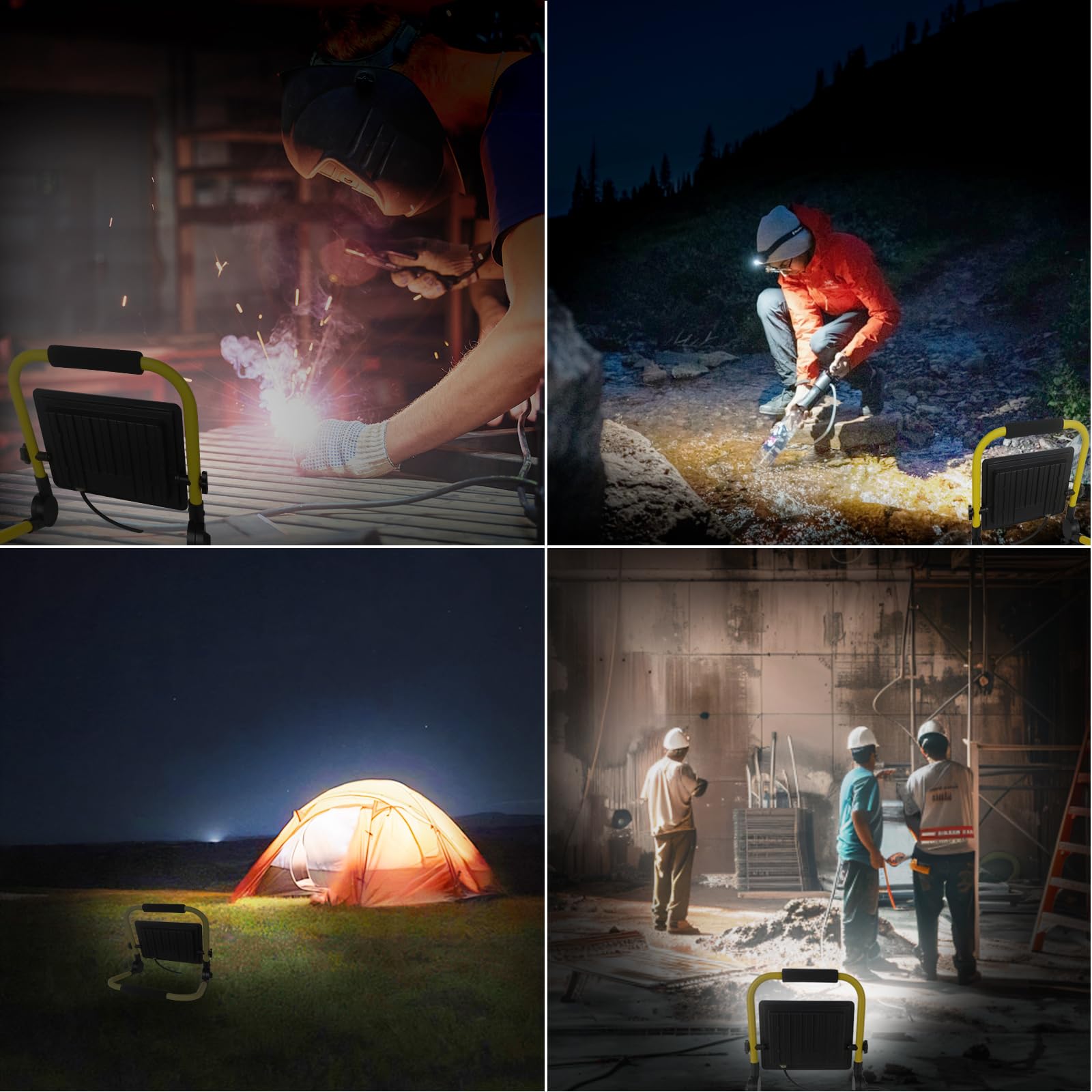 Projecteur de Chantier Led 30w, Lampe de Chantier 3240 Lm, Lampe Chantier Portable 6000k Lumière du jour Blanche, Ip66 Étanche, Prise Ue Lampes de Chantier Avec Fil de3,5m pour Atelier, Garage, Jardin