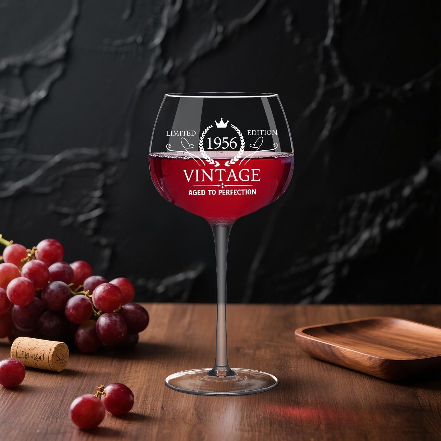 70TH Birthday Gifts for Women, Vintage 1956 Engraved 70th Wine Glass Present for Woman, 70 Year Old Birthday Decorations Gifts for Women, Bday Gift Idea for Her Friends Mom Grandma Sister - Turning 70 - Image 3