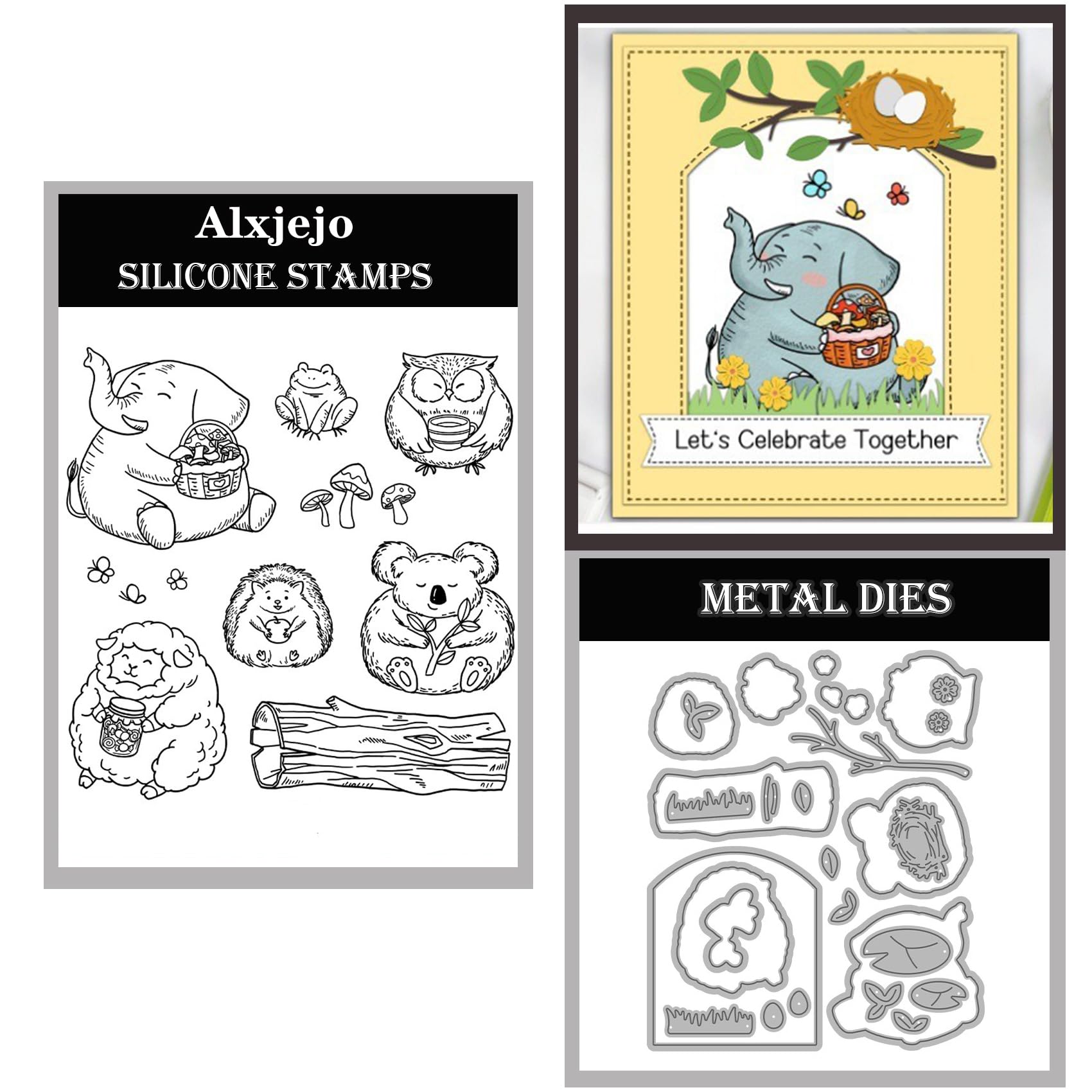 Alxjejo Cutting Dies and Stamps Set 2024-2025-2026,Stamps and die for Card Making for DIY Birthdays, Thanksgiving Day, Valentine's Day, Scrapbooking, Art Craft, Festivals Greeting Card Album