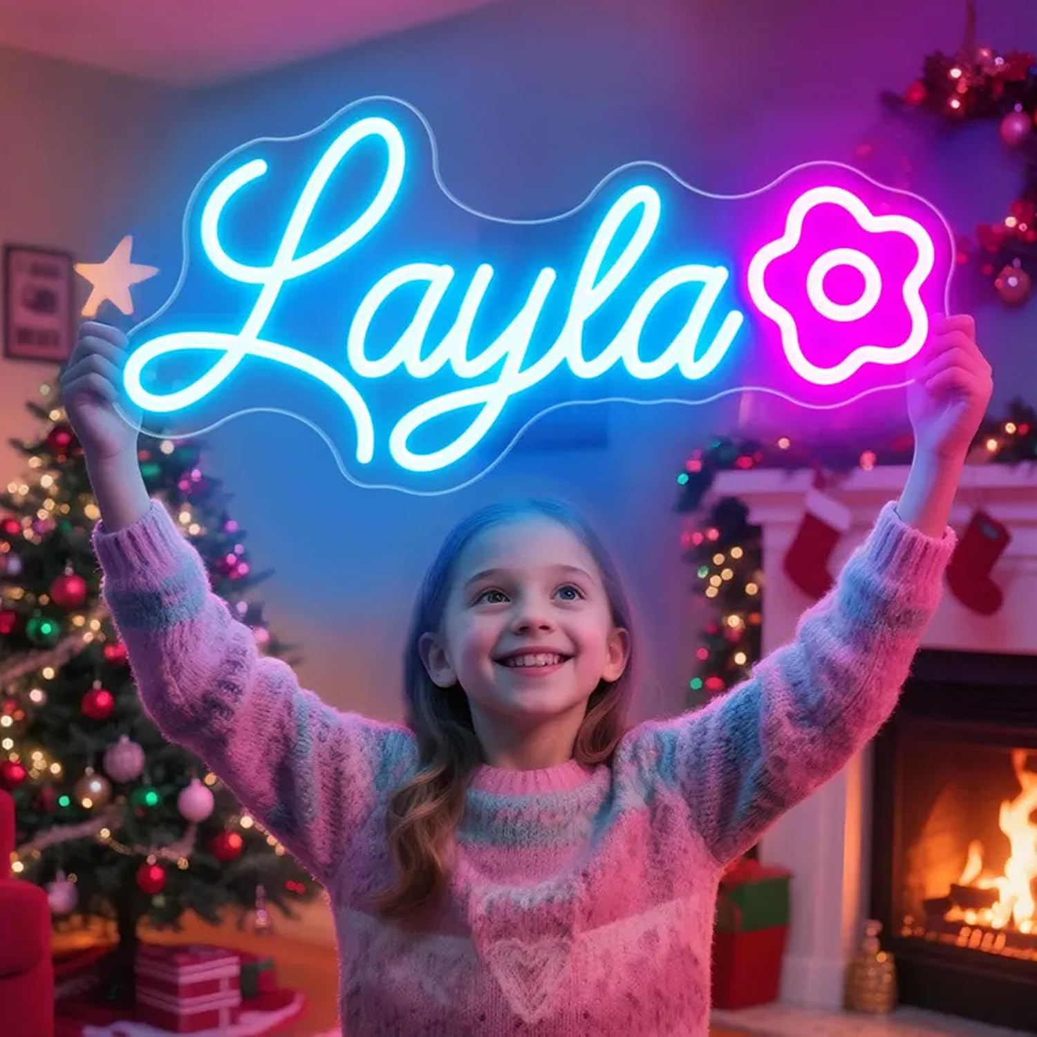 Custom Neon Sign for Wall - Personalized Led Neon Lights Dimmable - Customizable Lighted Signs for Wedding Bar Salon Beauty Business - Customizable Gifts Light Up Name Sign Room Decor