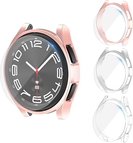 Jomitvp - Funda mate compatible con Samsung Galaxy Watch 6 de 1.575 pulgadas (1.575 in) con protector de pantalla de vidrio templado impermeable, Jomitvp - Funda mate compatible con Samsung Galaxy Watch 6 de 1.575 pulgadas (1.575 in) con protector de pantalla de vidrio templado impermeable,