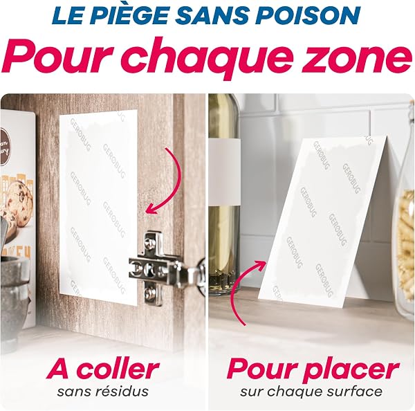GEROBUG Piège à Mites Alimentaires 10 piéces XXL Pack - Pièges à Pheromone Sans Odeur pour les Mites Alimentaires avec Un Effet d'attraction Maximal - Piège avec Longue Durée d'Action - 5