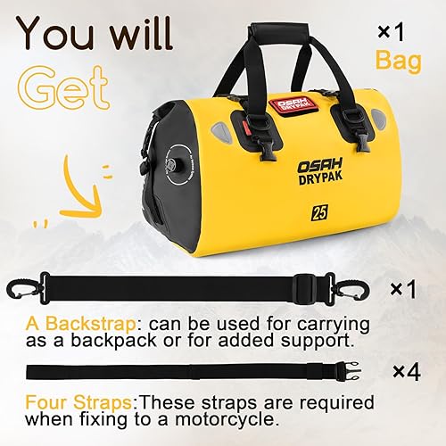 Miniatura 7 de Waterproof Duffel Bag - Motorcycle Dry Bag Tail Bag with Large Storage Space, Waterproof Luggage Duffle Bags with Outer Mesh Zipper Pocket for