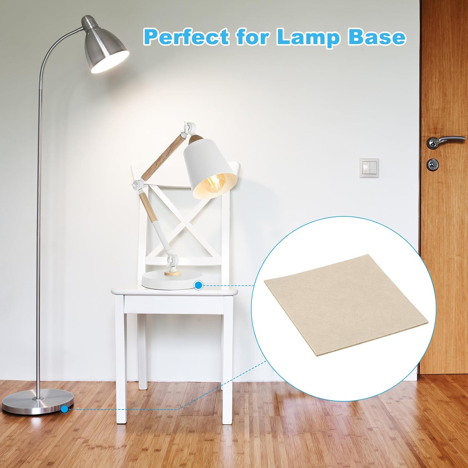 PATIKIL 12x12 Inch Lamp Base Felt, 10Pack 2mm Thickness Square Felt Furniture Pad Soft Adhesive Non-Slip Anti-Scratch Backed Felt for Lamp Furniture DIY Craft, Beige