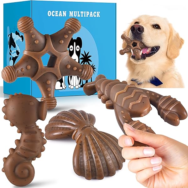PETSTA Durable Dog Chew Toys for Aggressive Chewers, Heavy Duty Dog Toys for Large/Medium Dogs, Indestructible Tough Toy