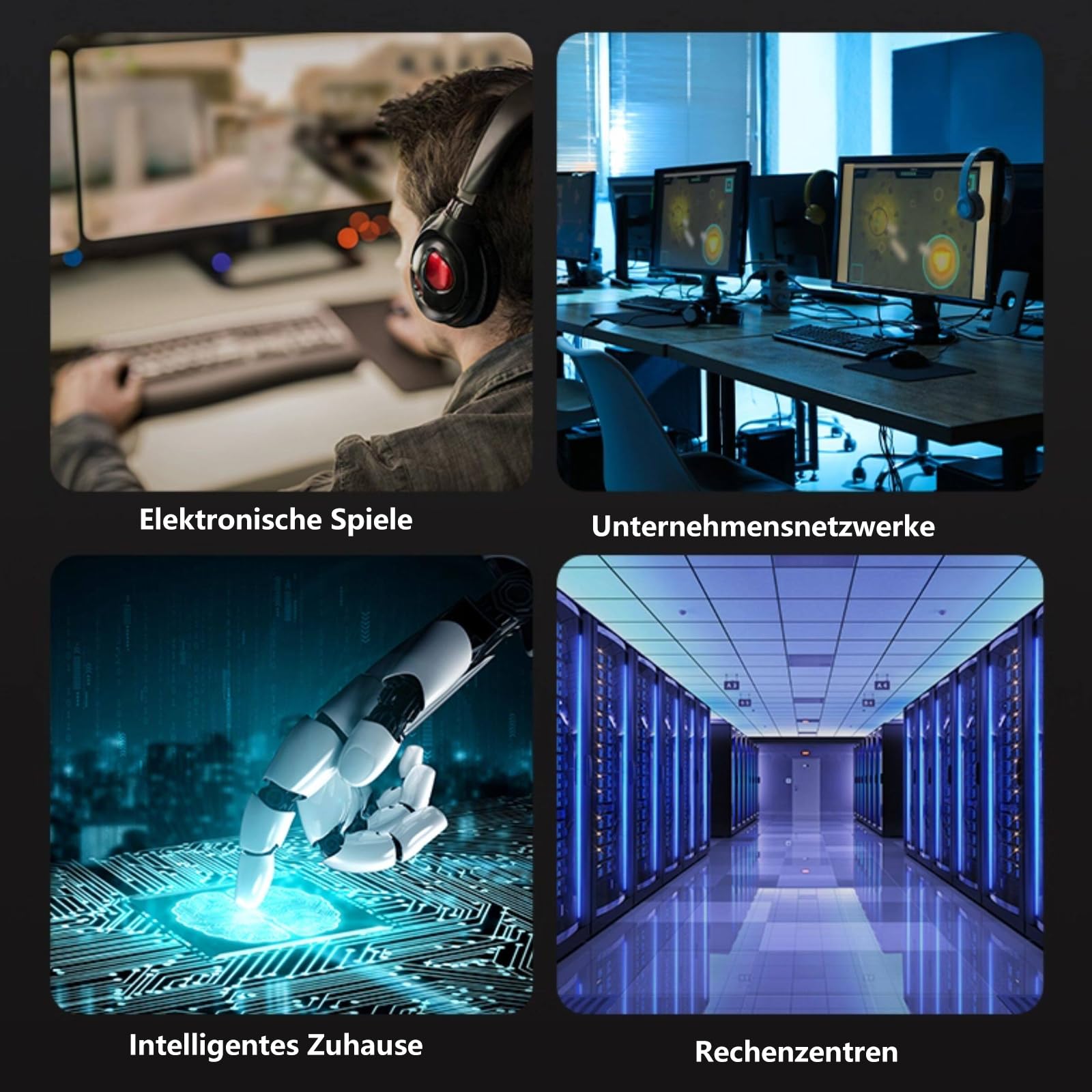 HOSPAOP Cat 7 RJ45 Stecker 10 Gbps Werkzeuglos – Netzwerkstecker Cat7 STP Vollgeschirmt, RJ45 Stecker für Verlegekabel AWG 22–24, LAN Stecker Vergoldet, Kompatibel mit Cat 6A 6, 8 Stück