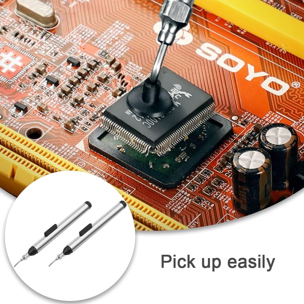 Penna per Aspirazione a Vuoto, Pompa Dissaldante per Saldatura Ventosa per Saldatura Manuale per Rimozione IC SMD con 3 Punte per Raccogliere IC SMD