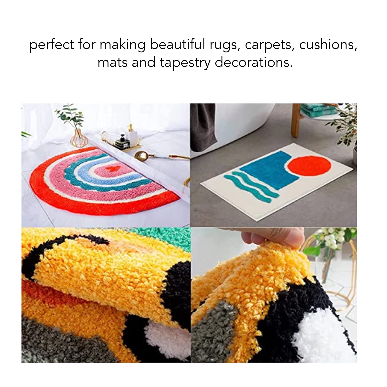Filato tufting color brillante 6 rotoli per arredamento per la casa a maglia moquette fai -da -te