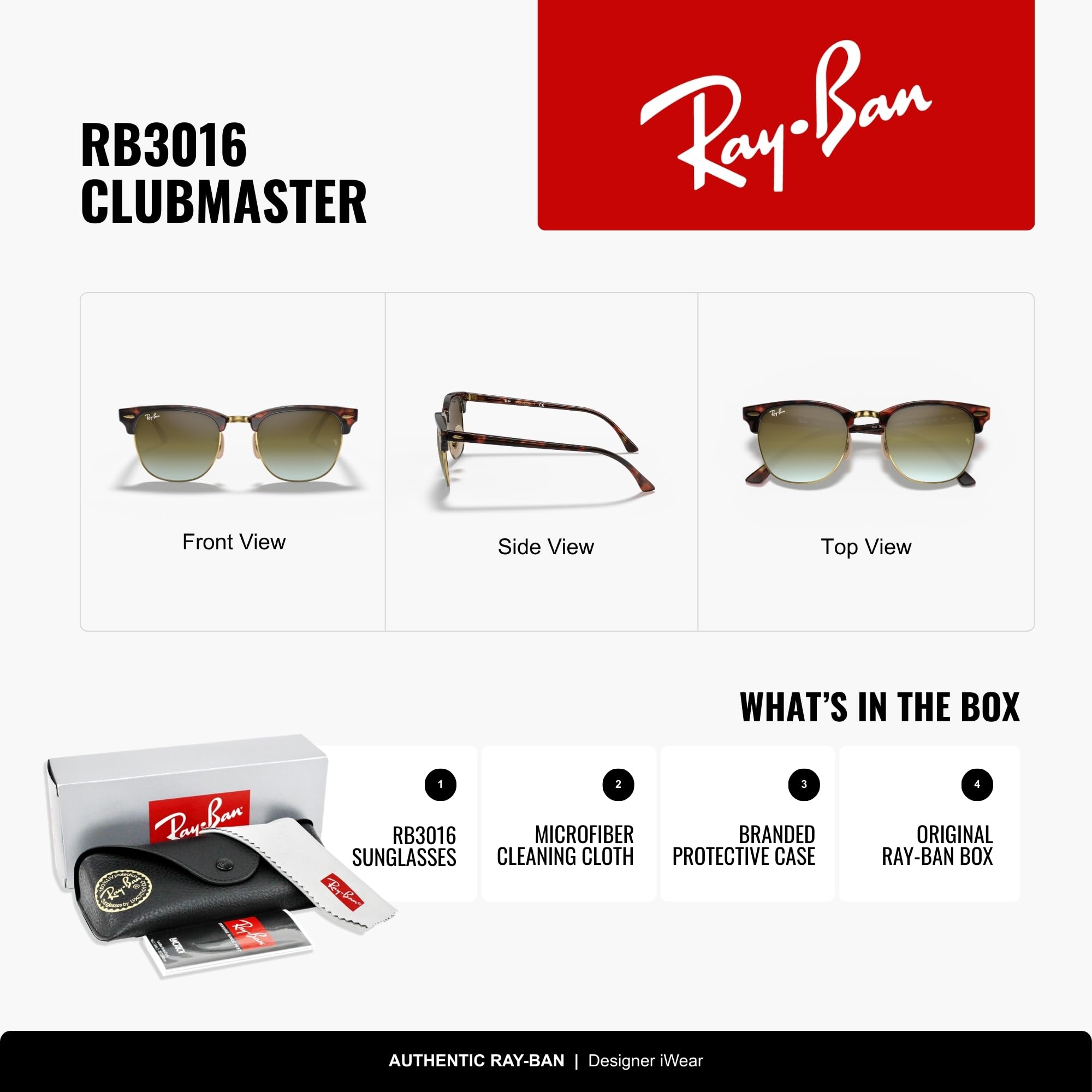 Ray-Ban Unisex Clubmaster Sonnenbrille