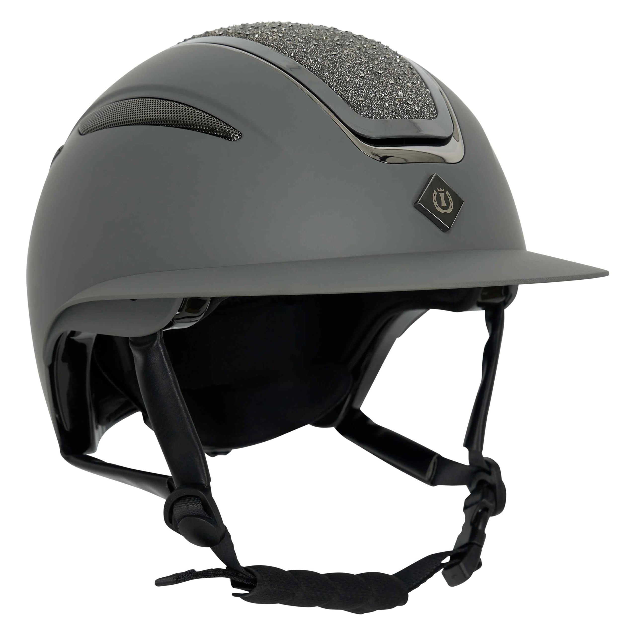 Imperial Riding IRHOlania Deluxe Big Visor - Casco de equitación Unisex para Adultos, Color Gris, Talla M