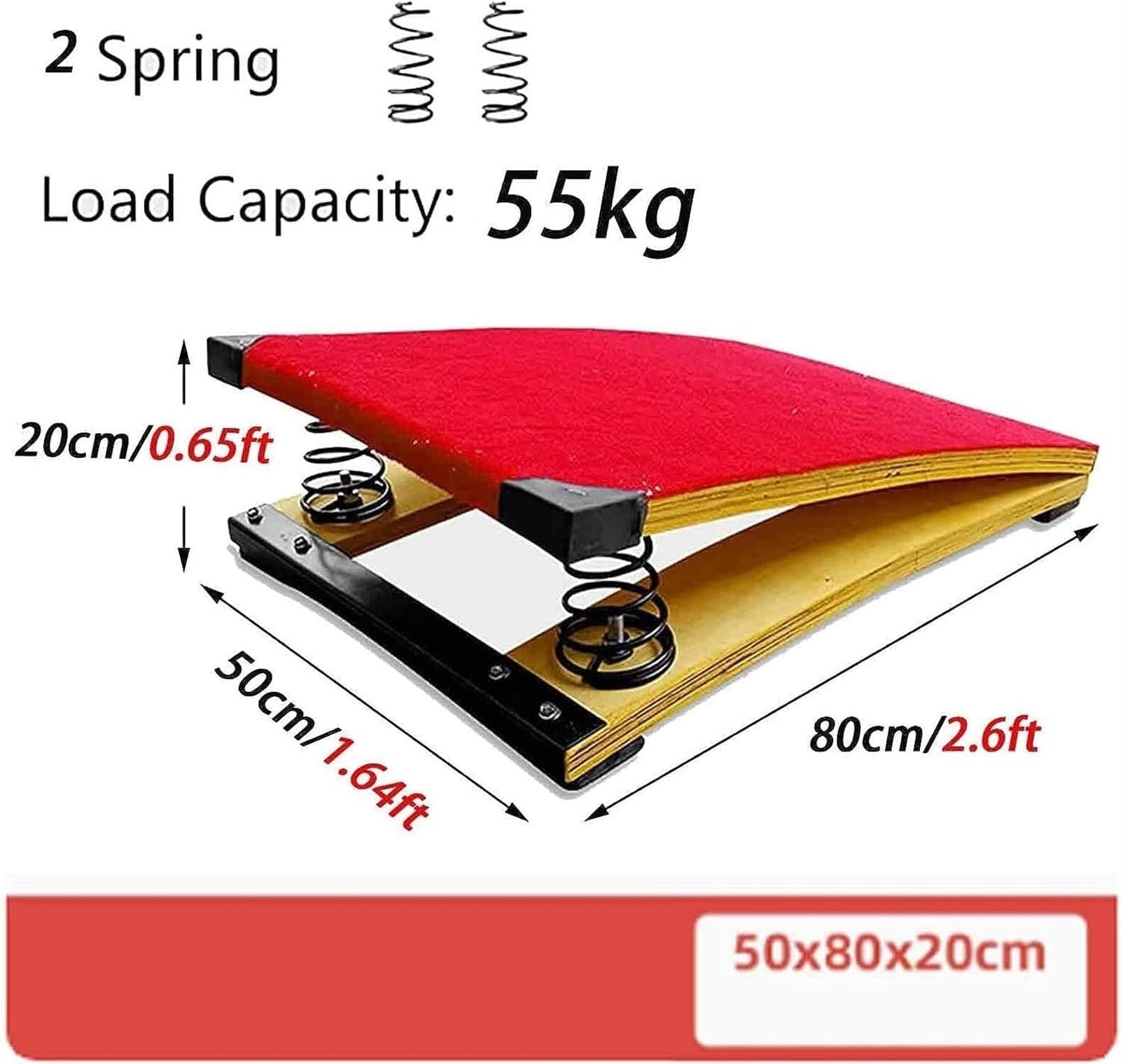 Trampolina gimnastyczna dla dorosłych dla dzieci Trampolina gimnastyczna dla domu Duże dzieci Juniorska trampolina gimnastyczna dla Vault Deski sprężynowe，2-40 * 60 * 18cm