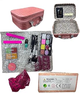 مجموعة مكياج للبنات - مجموعة مكياج حقيقية قابلة للغسل للأطفال من 14 قطعة