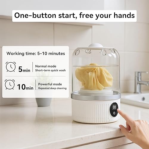 Miniatura 3 de Lavadora de ropa interior, Mini lavadora portátil, Mini lavadora inalámbrica recargable limpia profundamente pequeños artículos de lavandería,