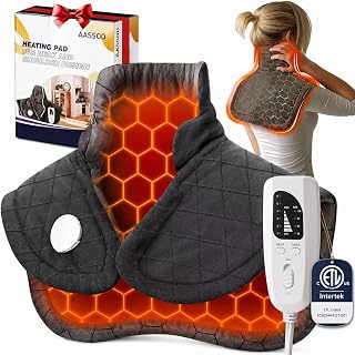 Patented Graphene Weighted Heating Pad for Neck and Shoulders Birthday Gifts for Women Men Mom FSA Eligible Items Only List 3X Deeper Pain Relief Instant Heat Snug Fit Contoured Design ETL Certified