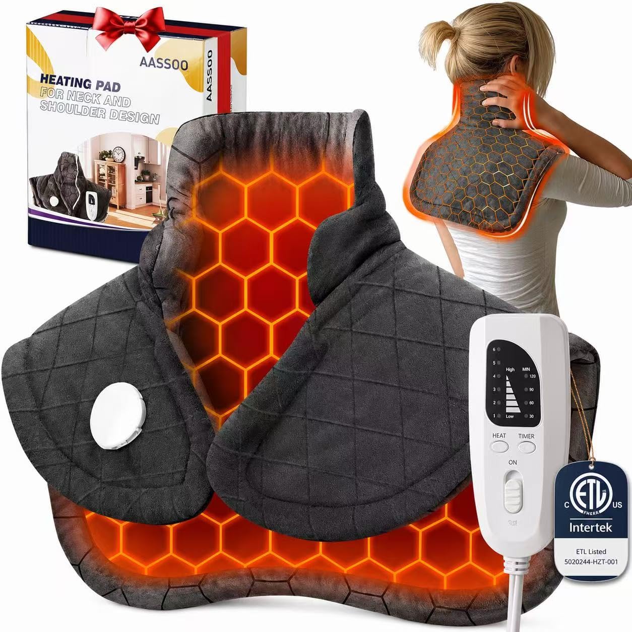 Photo 1 of AASSOO Graphene Weighted Heating Pad for Neck and Shoulders