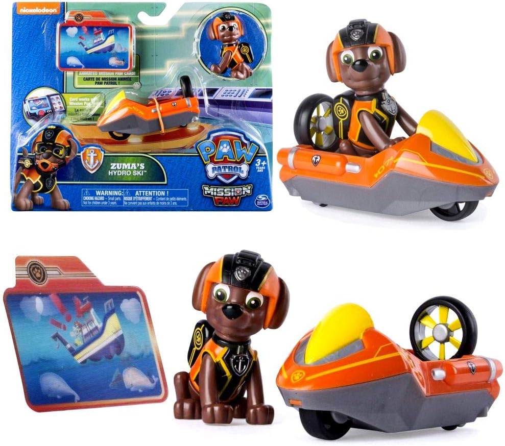 PAW PATROL Mission Paw | Selección Mini Vehículos con Figure Patrulla Canina, Figura:Zuma
