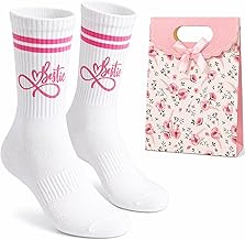 Best Friend Gift Set, Bestie Socks 36-44 with Keyring and Pink Gift Bag, Cute Gift for Girlfriend, Favourite Person Gift, Ideal Birthday Gift for Women, Sisters