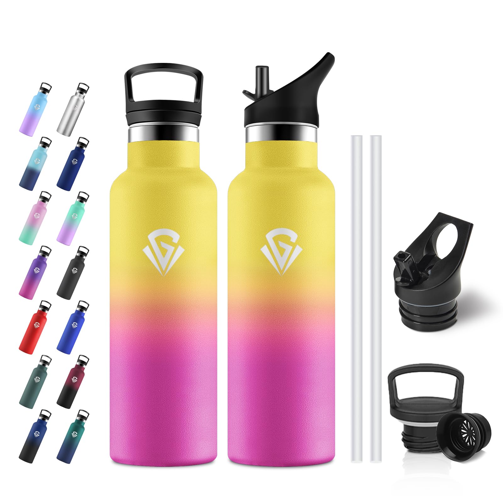 JAPORIA 500ml Thermal Water Bottle, BPA Free Water Bottle, Drinking Bottle with Straw, Double Walled Thermal Insulation for Schools, Travel, Offices
