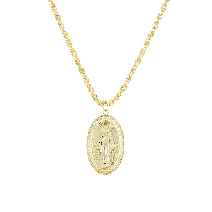 Buy 18K Gold Virgin Mary Necklace 