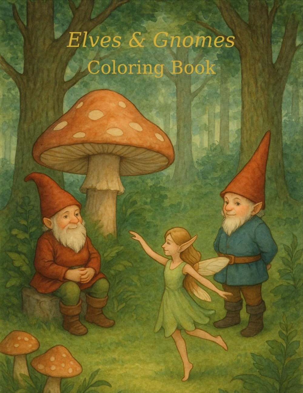 Elves & Gnomes: Coloring Book