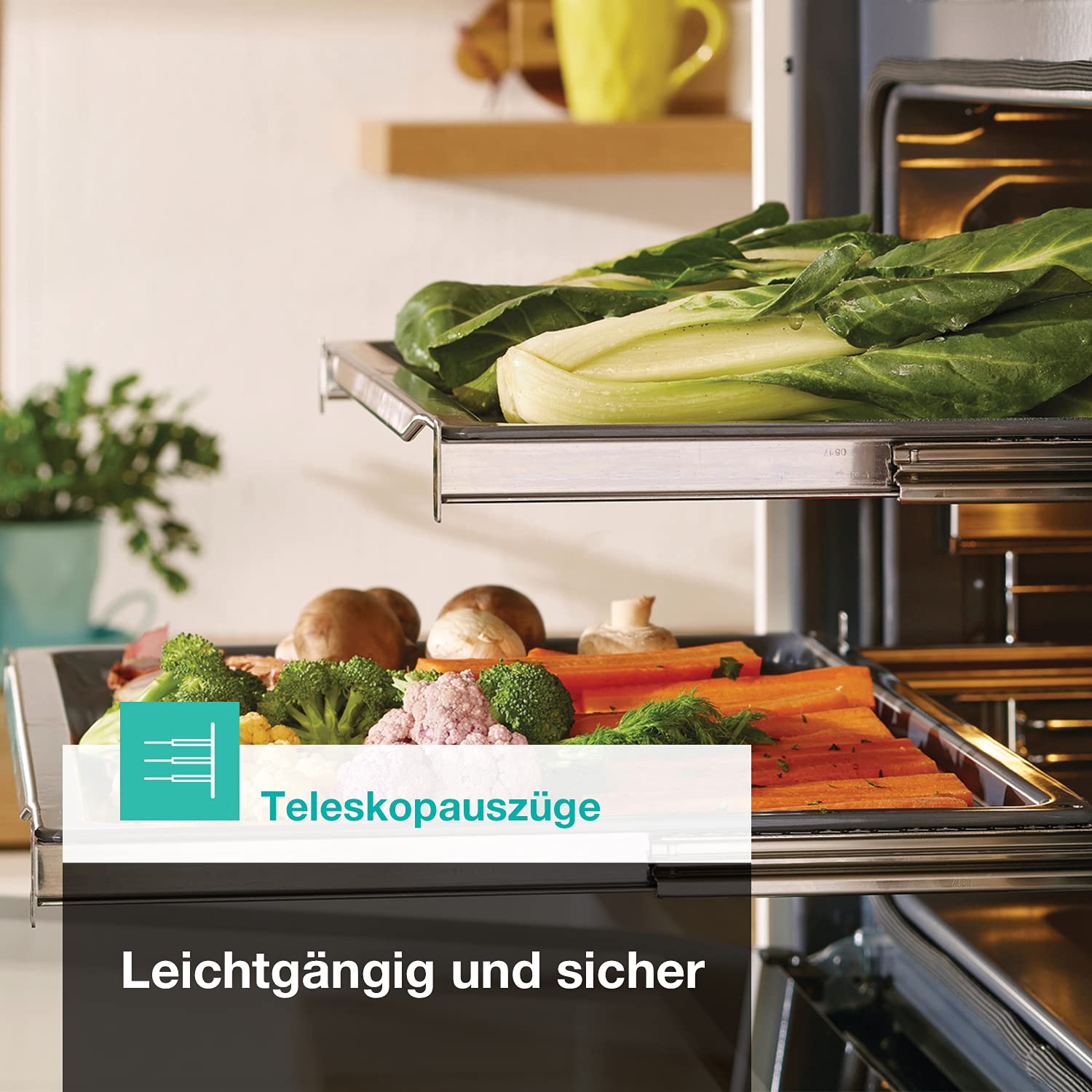Gorenje Einbauherd-Set Heißluft 77L Glaskeramik-Kochfeld Inox ExtraSteam GentleClose EcoClean AirFry PizzaMode PerfectGrill Teleskopauszüge