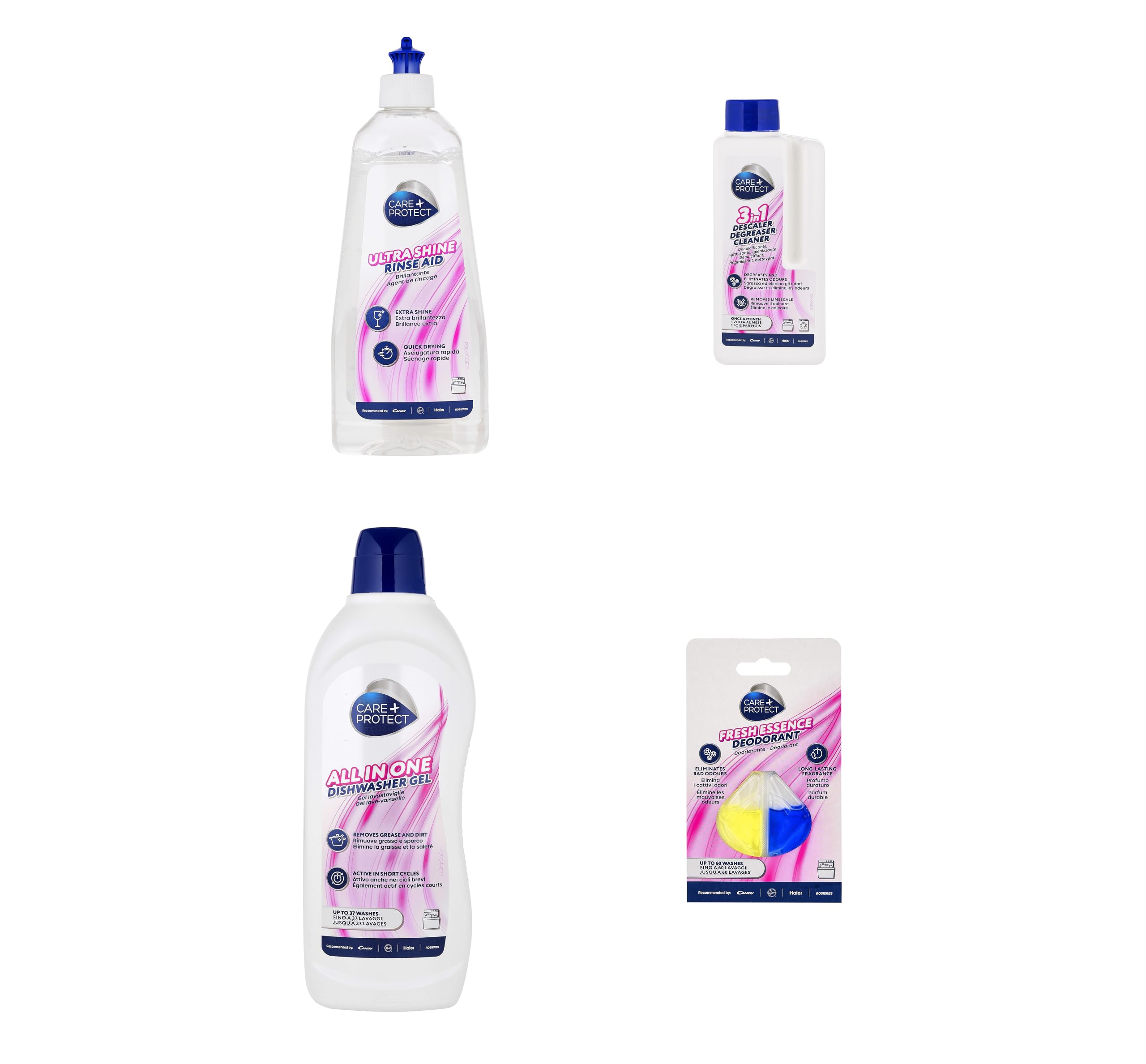 Líquido limpiador y gel lavavajillas CARE + PROTECT contra la grasa y residuos