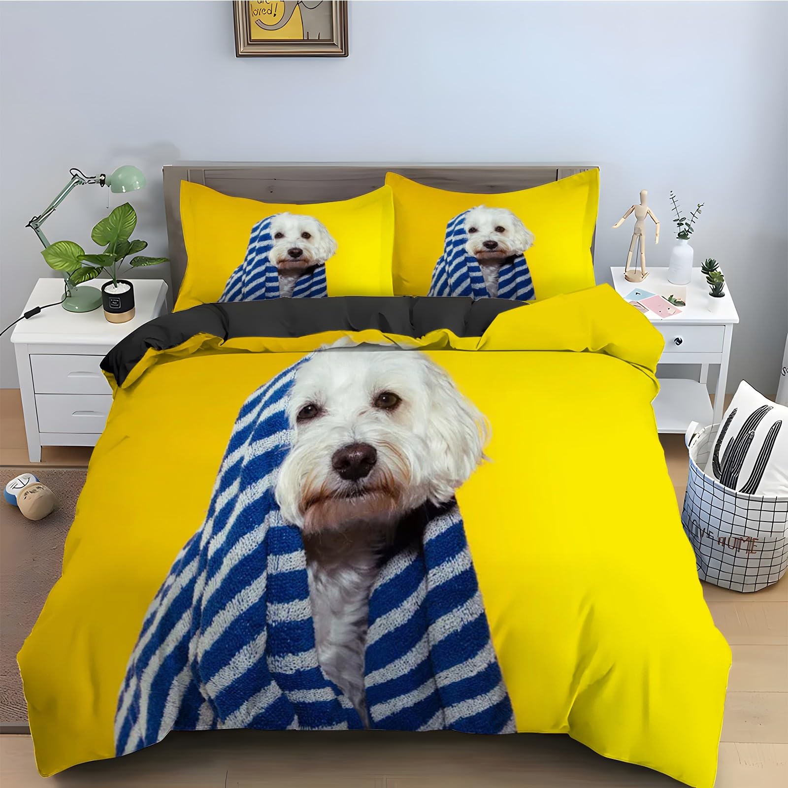Housse de couette 200x200 chiot pour illuminer une chambre d'enfant ou d'ado